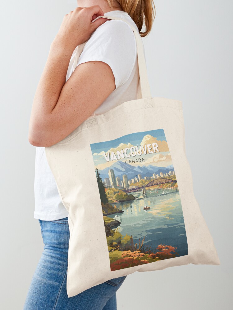 Luxury Bags Canada - Vancouver Canada Travel Art Vintage Tote