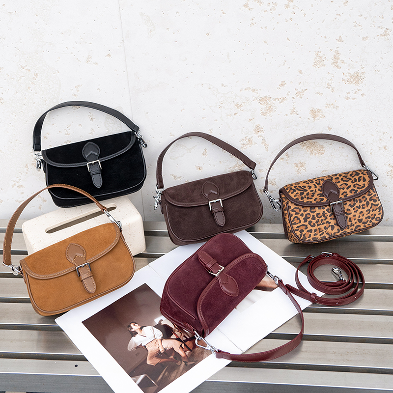 Half Moon Bag Suede - Autumn and winter women's Natural Suede