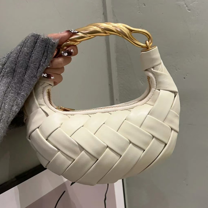 Hand-woven Gold Handle Bird Ne - Half Moon Bag Suede recensione e prezzo