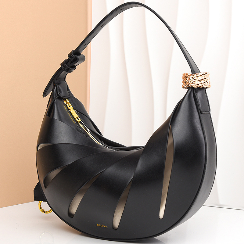 Hand-woven Gold Handle Bird Ne - Half Moon Bag Suede recensione e prezzo