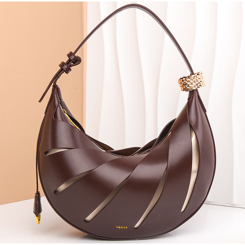 Hand-woven Gold Handle Bird Ne - Half Moon Bag Suede recensione e prezzo