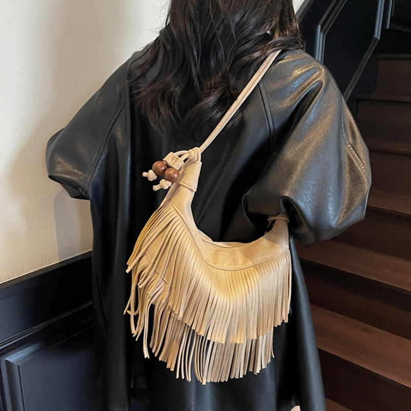 Fashion Retro Suede Tassel One - Half Moon Bag Suede recensione e prezzo
