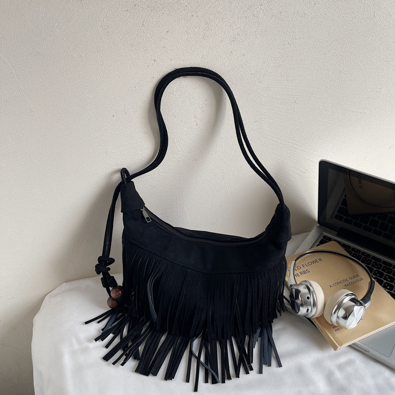 Fashion Retro Suede Tassel One - Half Moon Bag Suede recensione e prezzo