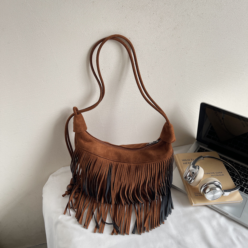 Fashion Retro Suede Tassel One - Half Moon Bag Suede recensione e prezzo