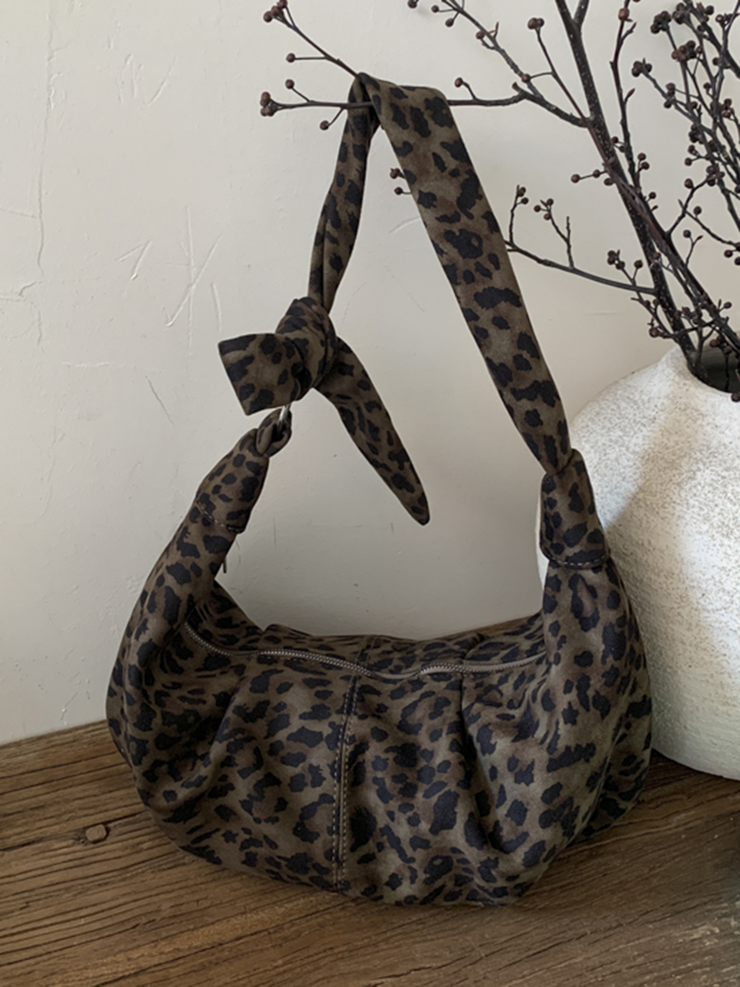 Faux Suede Leopard Bag for Wom - Half Moon Bag Suede recensione e prezzo