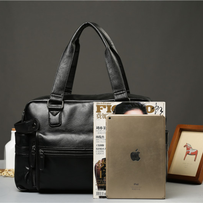 Men PU Leather Briefcase Top-H - Luxury Bags With Zipper recensione e prezzo
