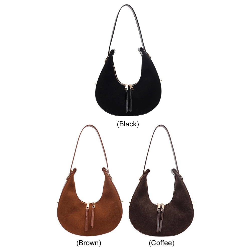 Women Faux Suede Shoulder Bag  - Half Moon Bag Suede recensione e prezzo