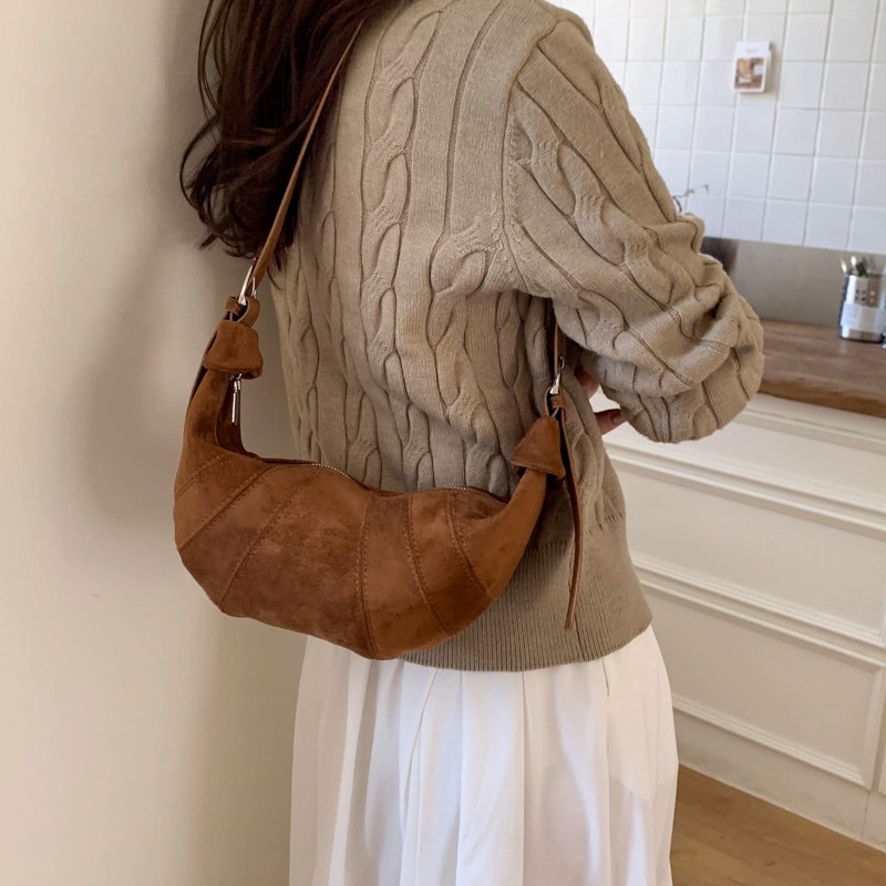 JIAERDI Retro Solid Color Sued - Half Moon Bag Suede recensione e prezzo