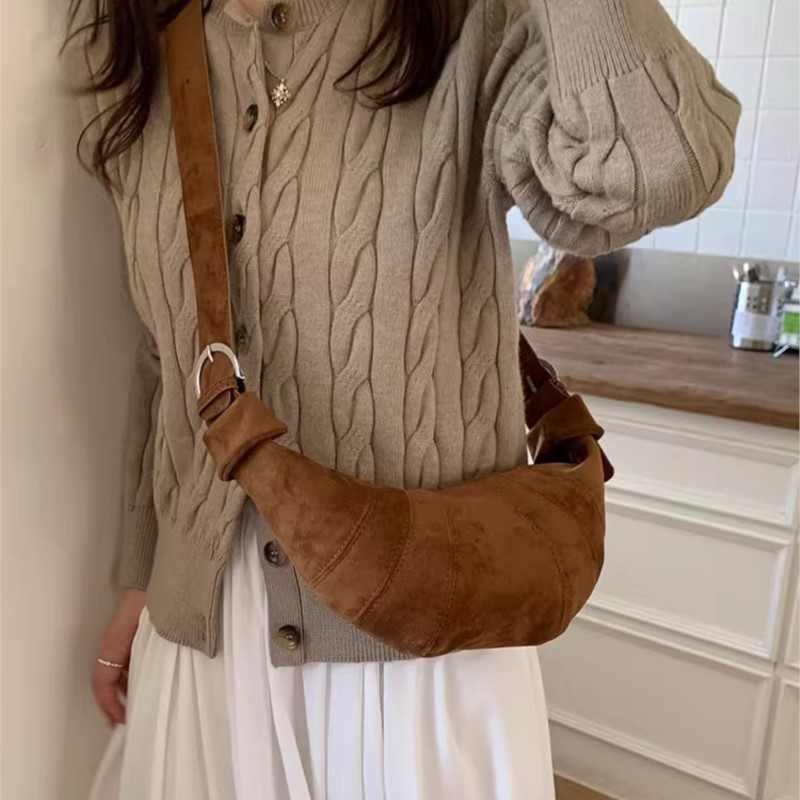 JIAERDI Retro Solid Color Sued - Half Moon Bag Suede recensione e prezzo