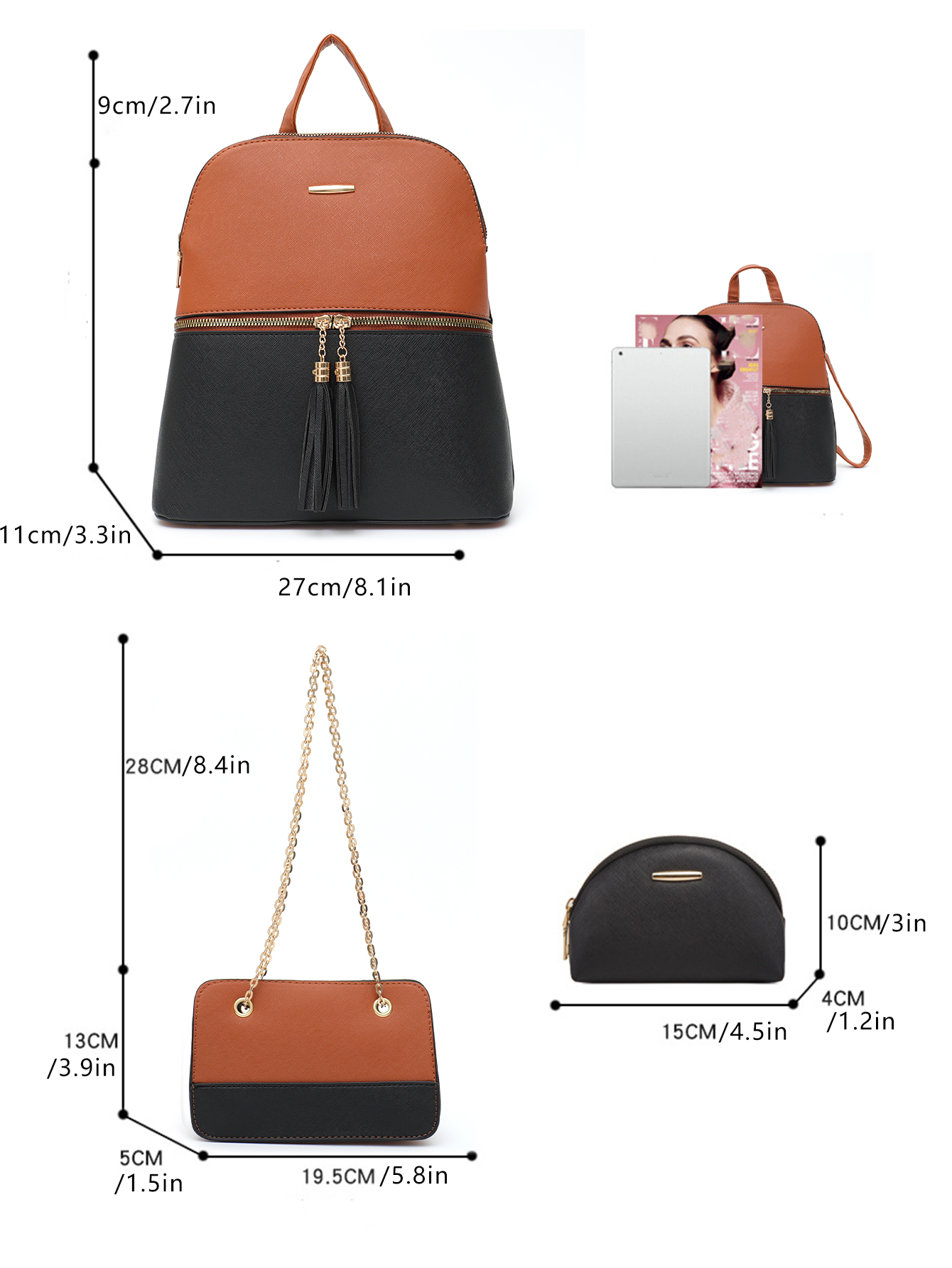 4 PCS Bags Set Women's Fashion - Luxury Bags With Zipper recensione e prezzo