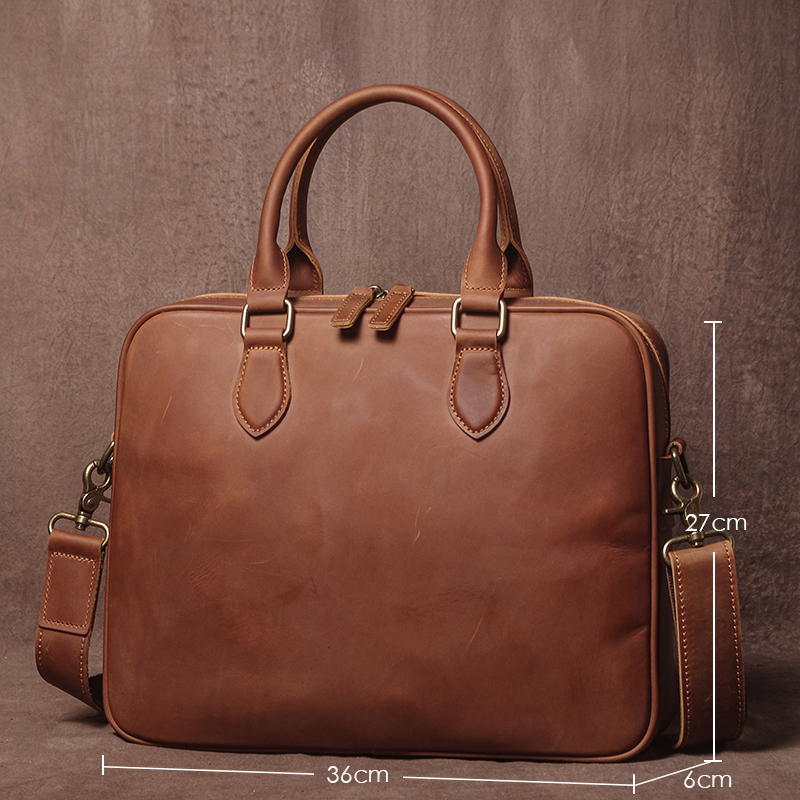 GURO Men Crazy Horse Cowhide B - Luxury Bags With Zipper recensione e prezzo