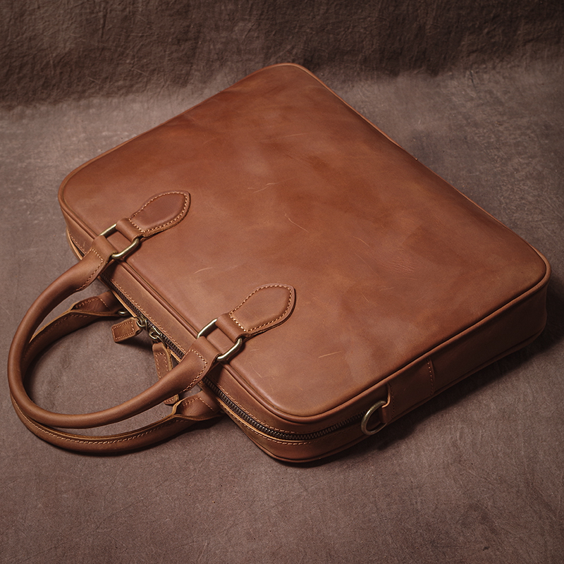 GURO Men Crazy Horse Cowhide B - Luxury Bags With Zipper recensione e prezzo
